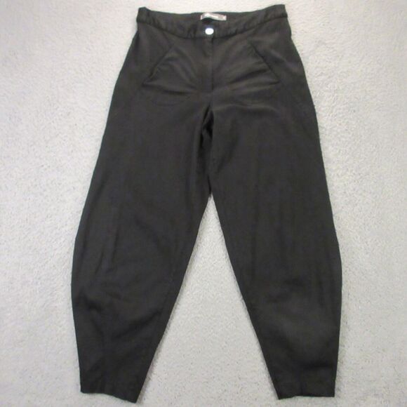 Alembika Womens Barrel Leg Pants size 3 Balloon Jogger Stretch Black Minimal - Picture 1 of 8
